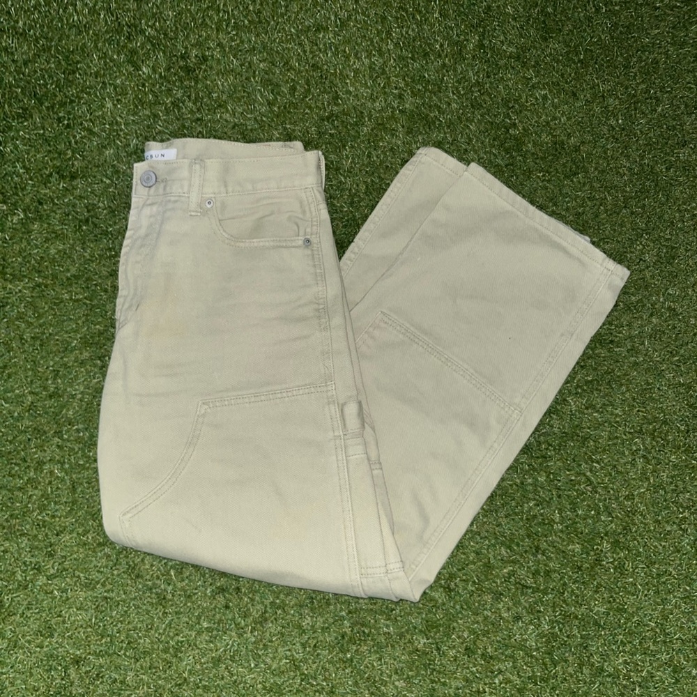 PacSun Light Khaki Baggy Double knee Carpenter Pants